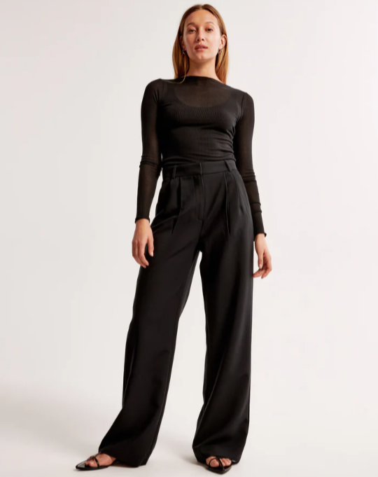 Pantalón Mujer Cintura Alta Ancho Moda