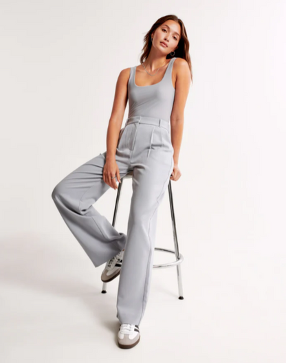 Pantalón Mujer Cintura Alta Ancho Moda