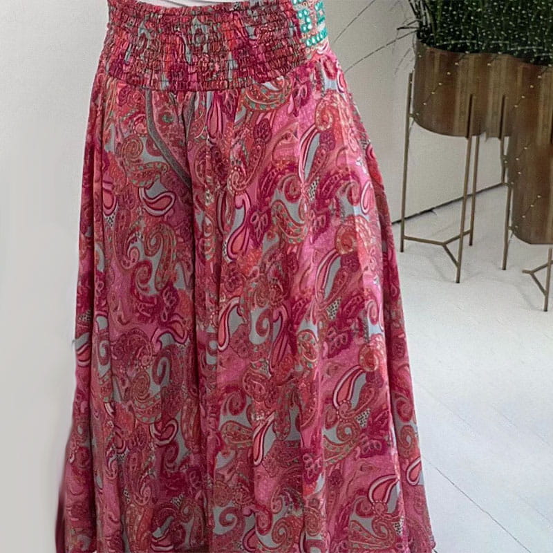 Falda Pantalón Estampado Tribal Cintura Elástica - Vestiria