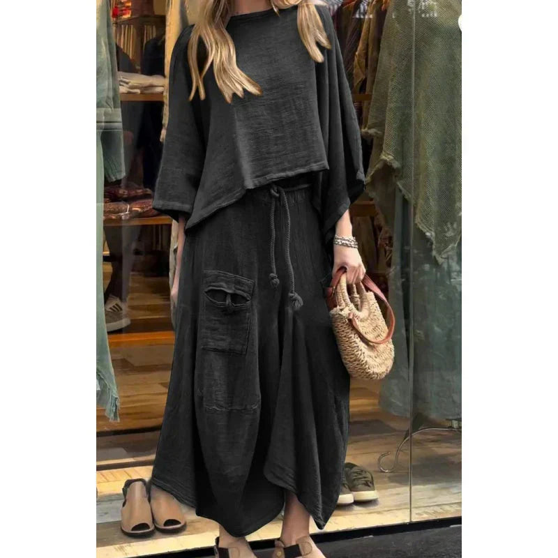 Vestido femenino de dos piezas cómodo y elegante