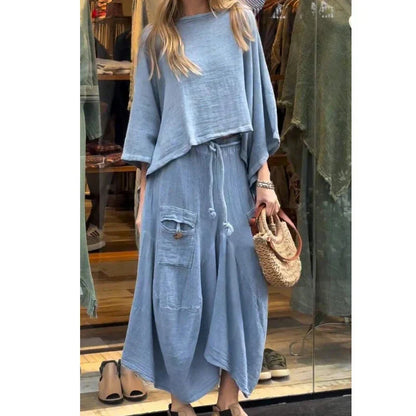 Vestido femenino de dos piezas cómodo y elegante