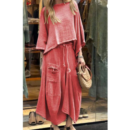 Vestido femenino de dos piezas cómodo y elegante
