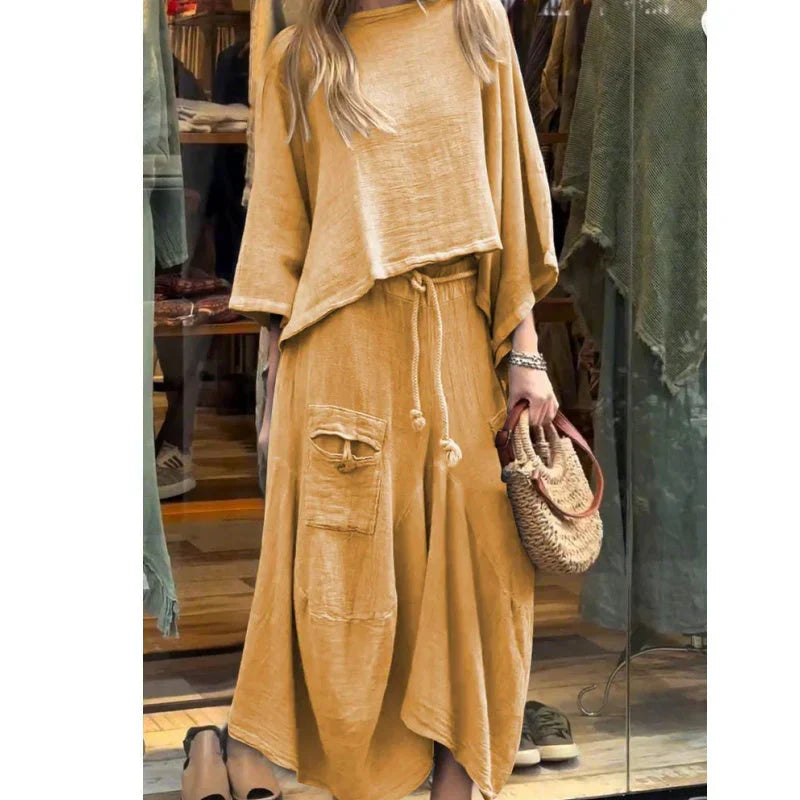 Vestido femenino de dos piezas cómodo y elegante