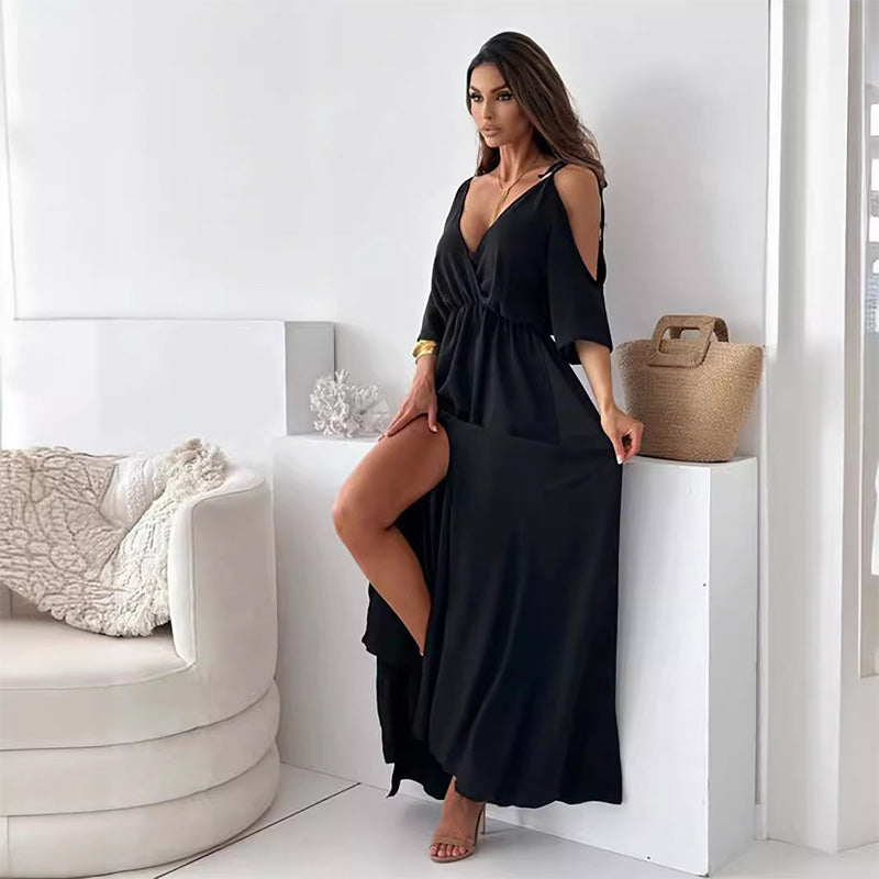 Vestido de Noche Sensual con Escote en V