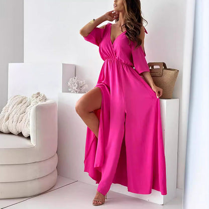 Vestido de Noche Sensual con Escote en V