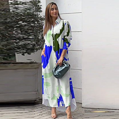 Vestido Estampado Elegante con Mangas Sueltas
