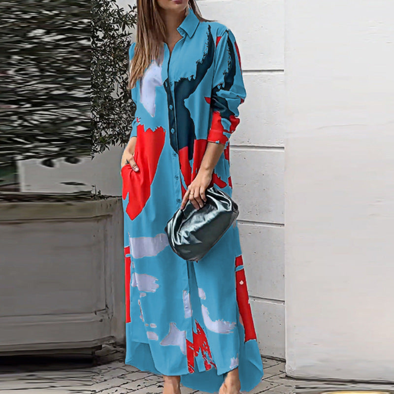 Vestido Estampado Elegante con Mangas Sueltas