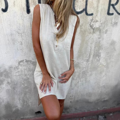 Vestido Ligero de Verano Estilo Lino - Vestiria