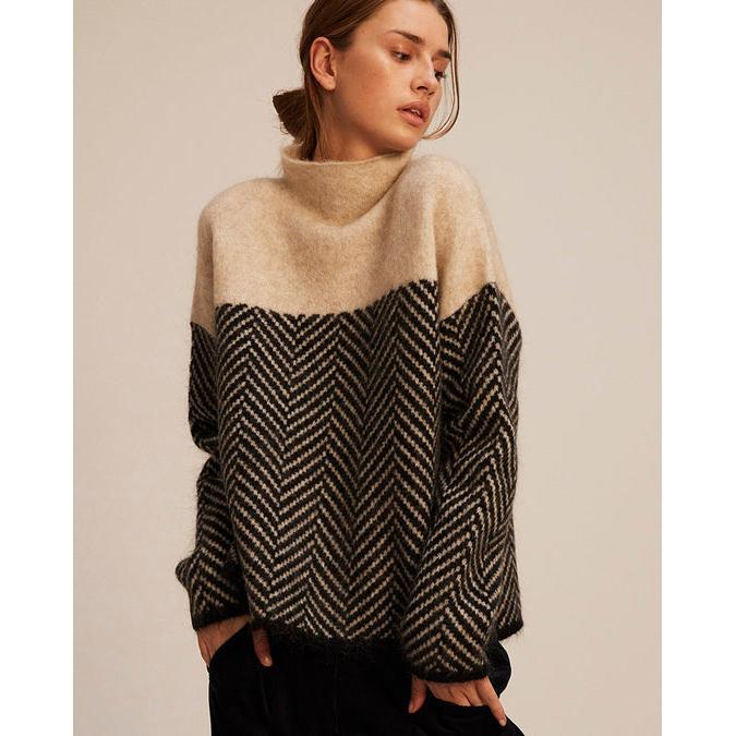 Jersey Elegante Cuello Alto Mujer - Vestiria