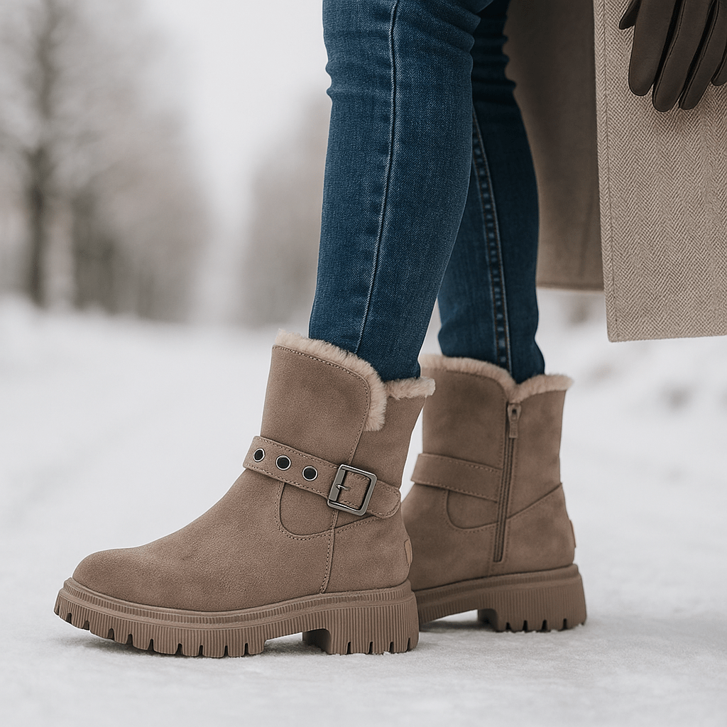 Botas Invierno Cuero Hebilla Lateral - Vestiria
