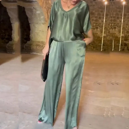 Conjunto Noche Satín Elegante - Vestiria