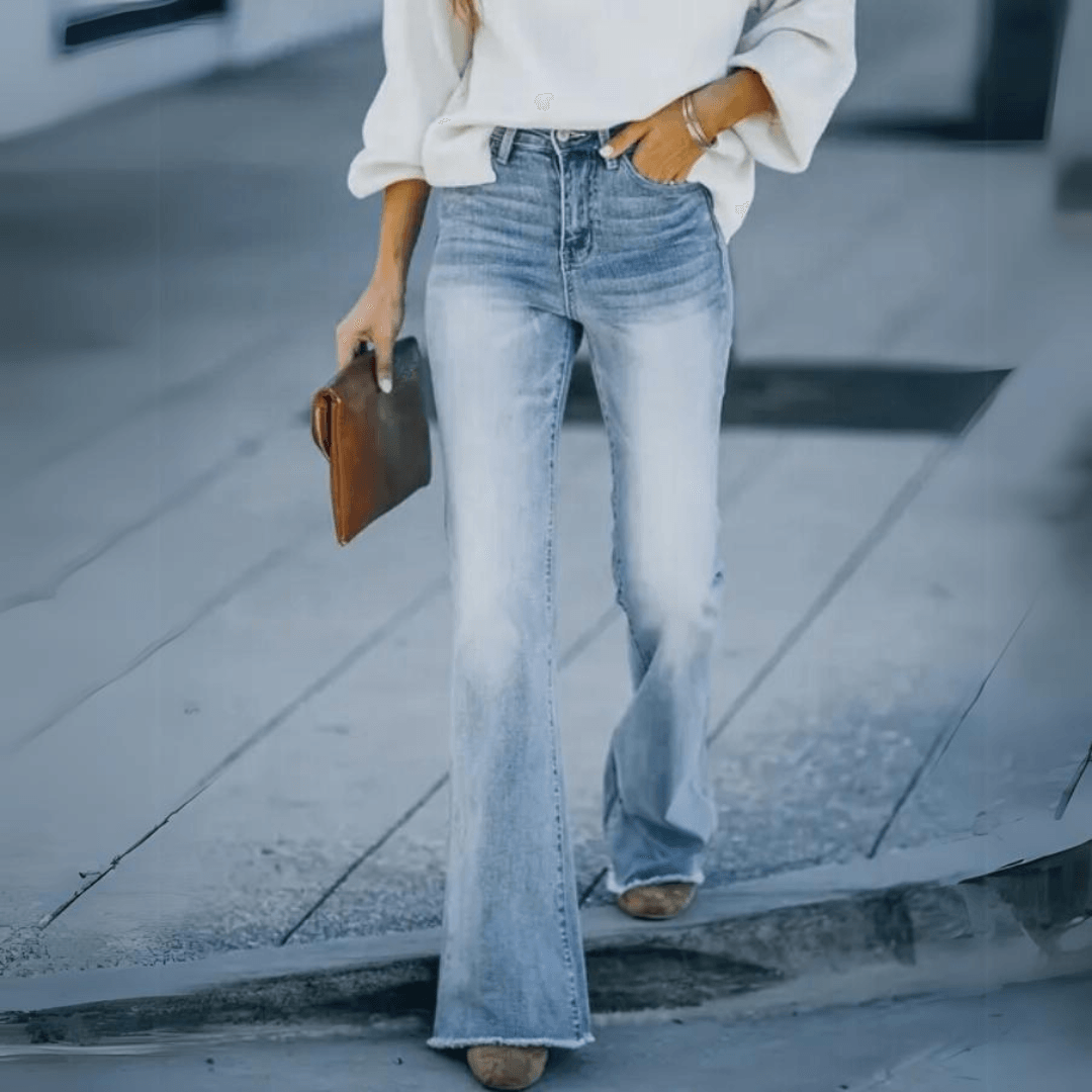 Vaqueros Mujer Invierno Alto Cintura Rectos - Vestiria
