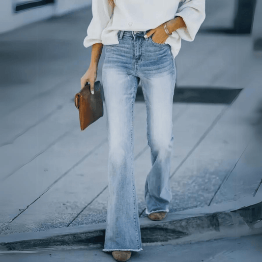 Vaqueros Mujer Invierno Alto Cintura Rectos - Vestiria