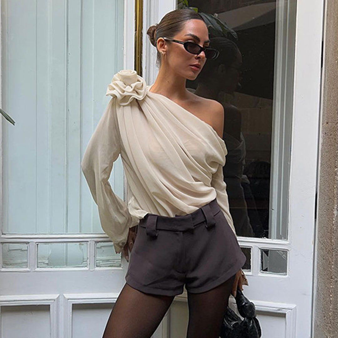 Blusa Gasa Descubierta Elegante