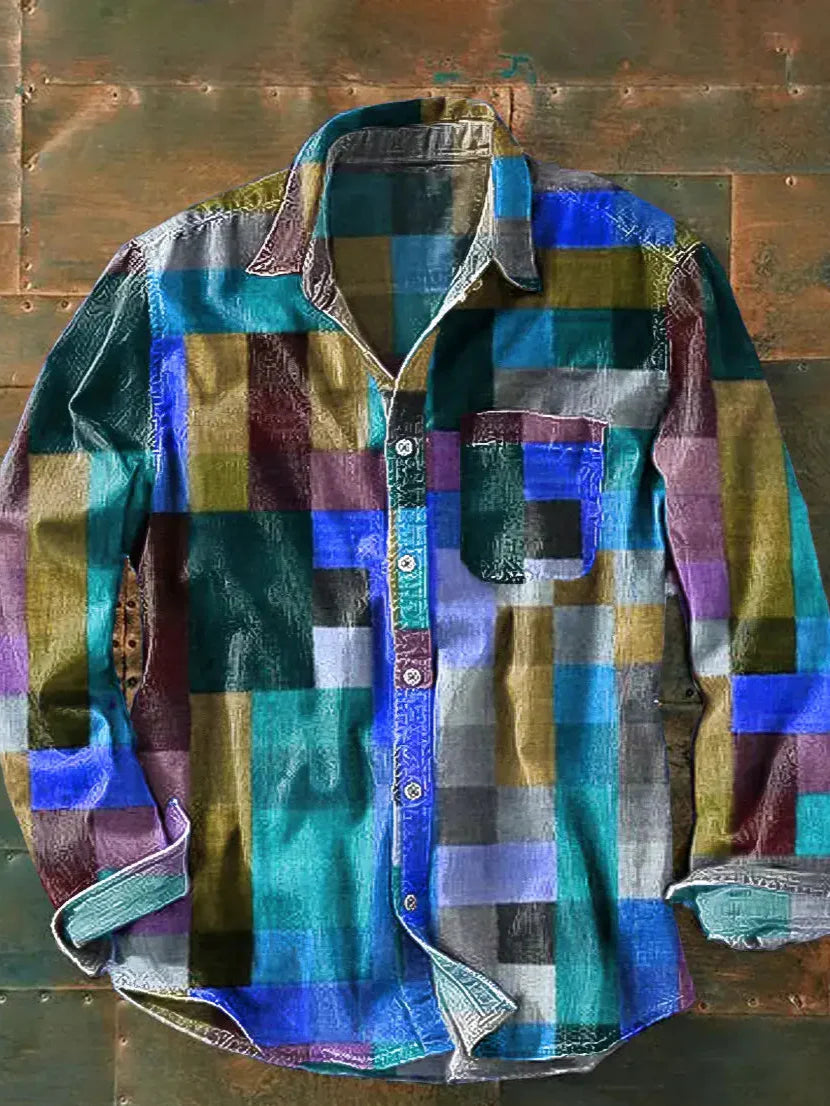 Camisa Hombre Manga Larga Estampada Original