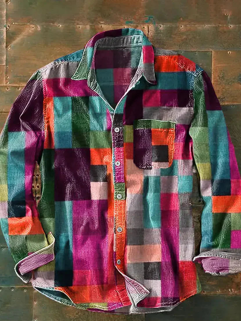 Camisa Hombre Manga Larga Estampada Original