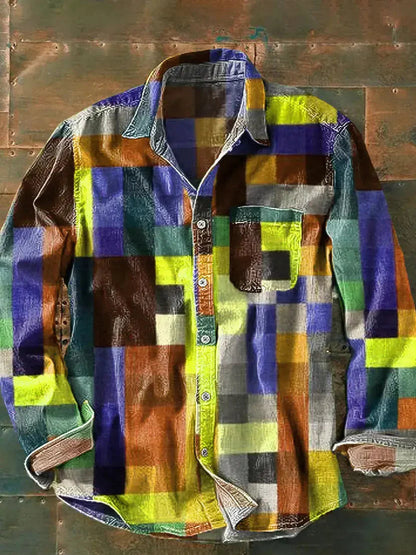 Camisa Hombre Manga Larga Estampada Original