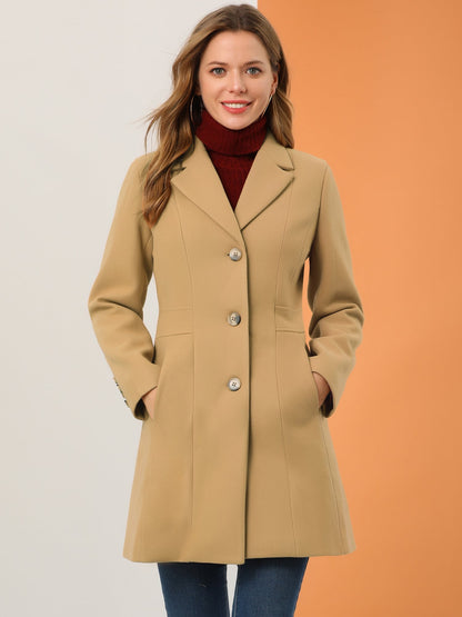 Abrigo Mujer Invierno Cálido Botones de Moda