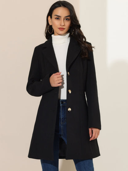 Abrigo Mujer Invierno Cálido Botones de Moda