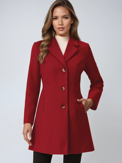 Abrigo Mujer Invierno Cálido Botones de Moda