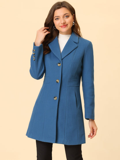 Abrigo Mujer Invierno Cálido Botones de Moda