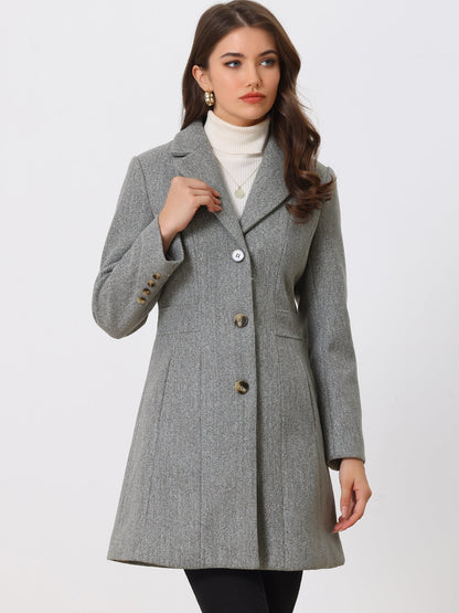Abrigo Mujer Invierno Cálido Botones de Moda