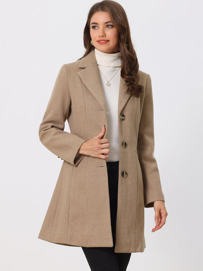 Abrigo Mujer Invierno Cálido Botones de Moda