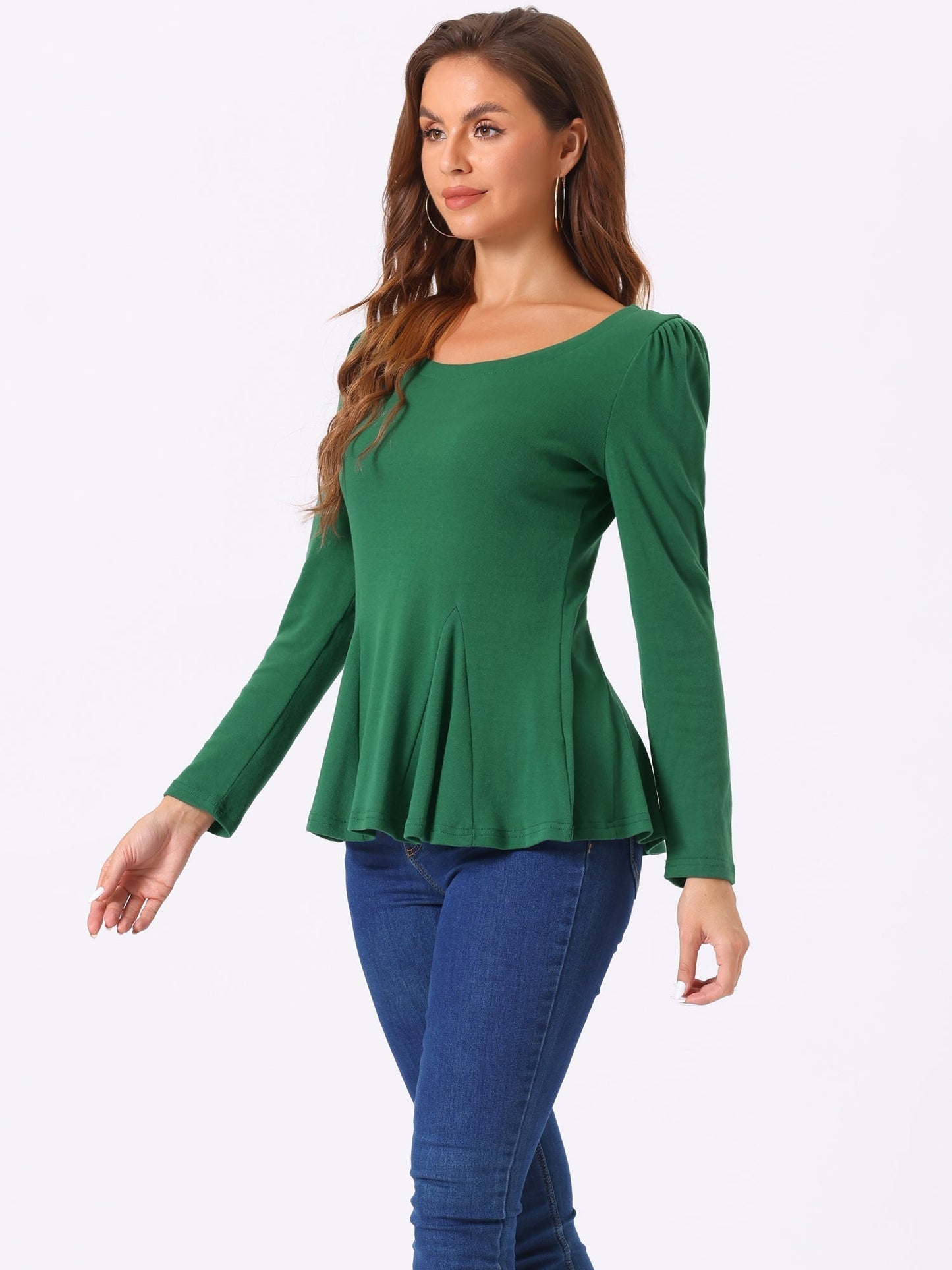 Camiseta mujer manga larga cuello redondo básica