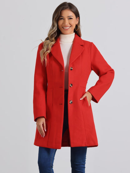 Abrigo Mujer Invierno Cálido Botones de Moda