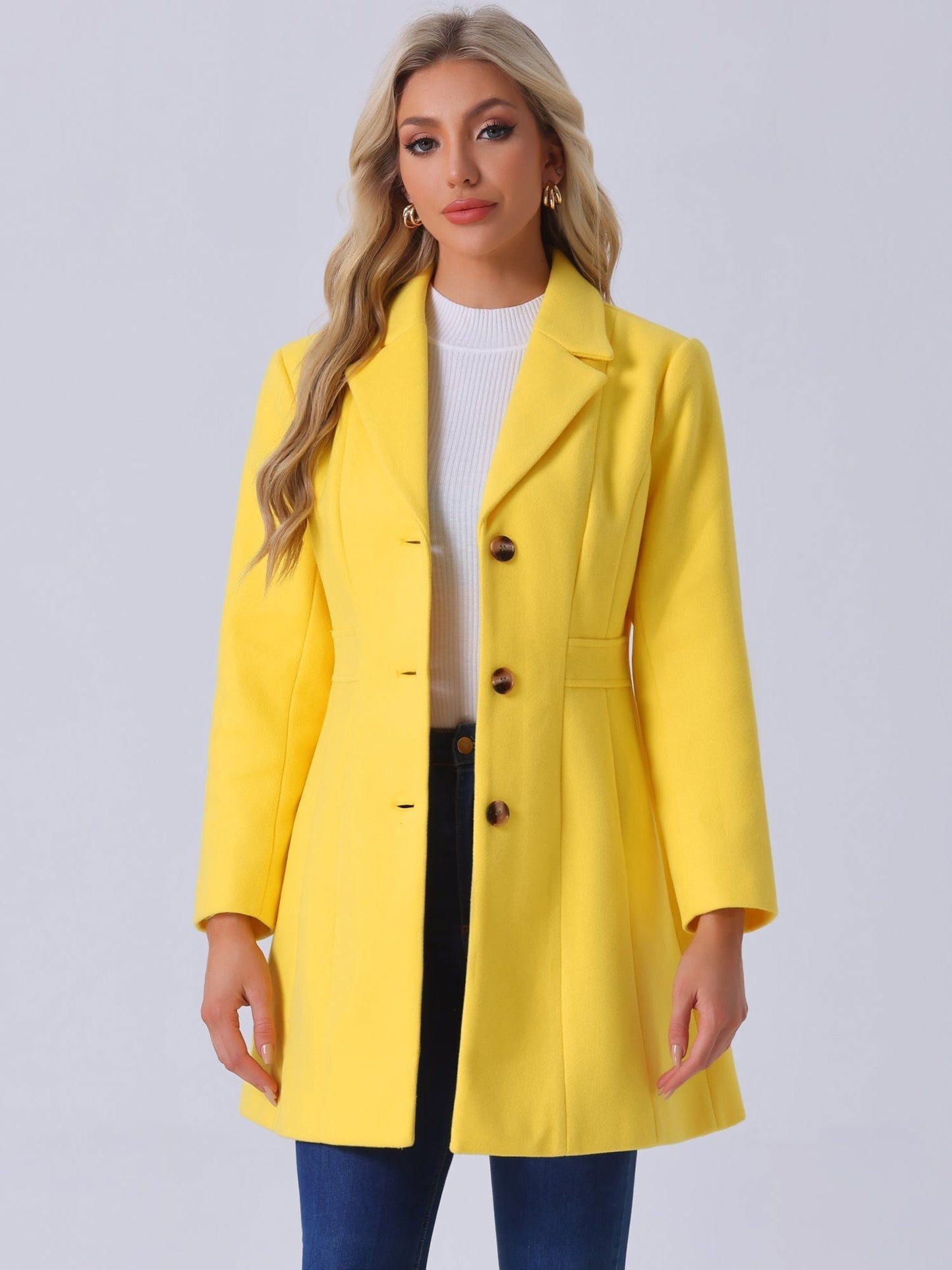 Abrigo Mujer Invierno Cálido Botones de Moda