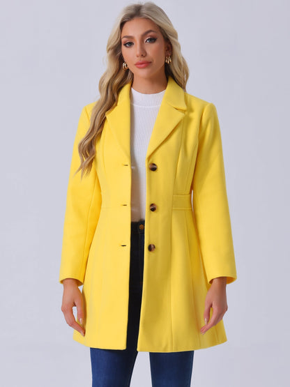 Abrigo Mujer Invierno Cálido Botones de Moda