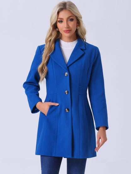 Abrigo Mujer Invierno Cálido Botones de Moda