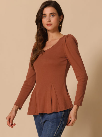 Camiseta mujer manga larga cuello redondo básica