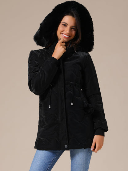 Chaquetón Invierno Acolchado Mujer con Capucha