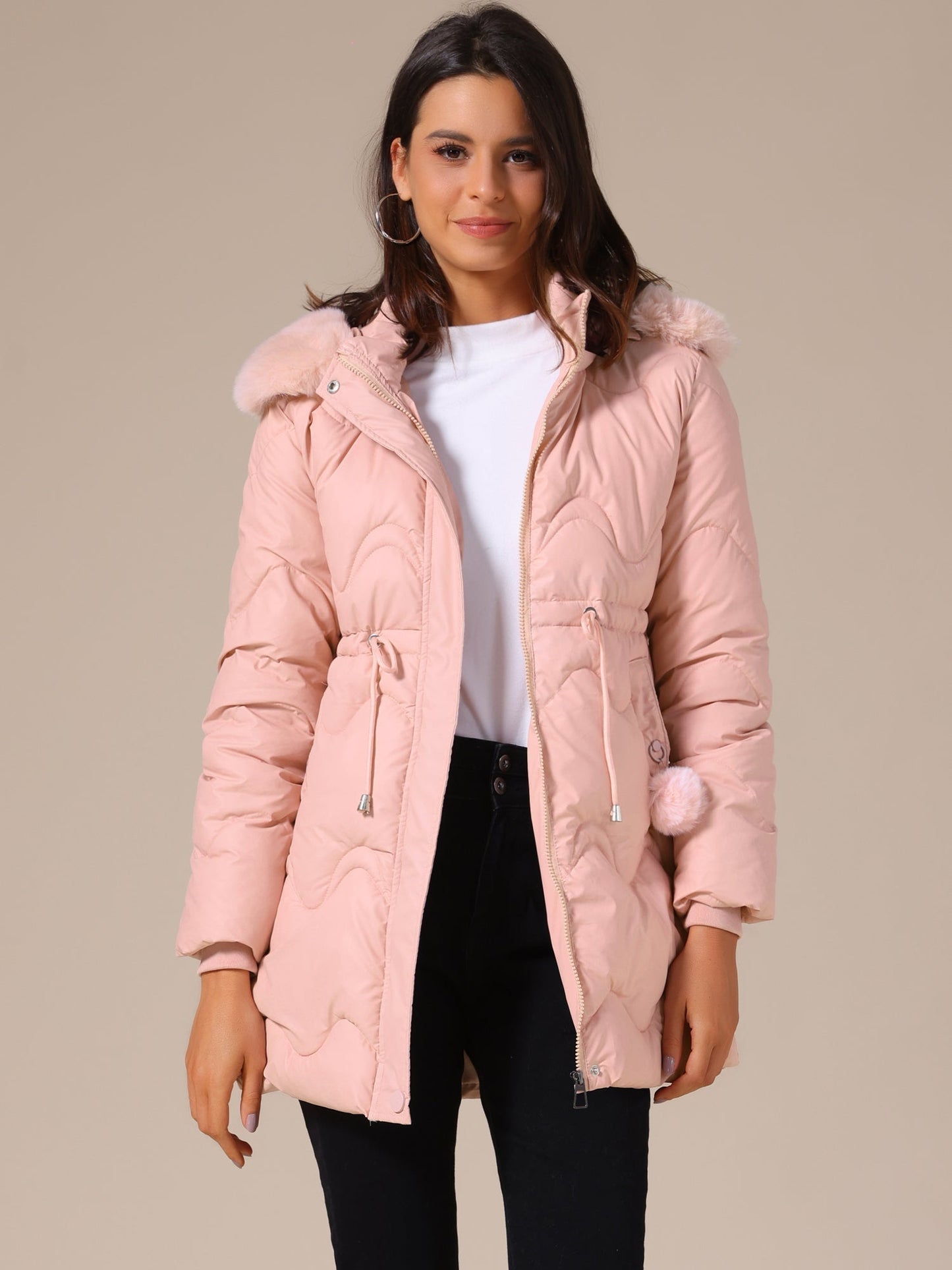 Chaquetón Invierno Acolchado Mujer con Capucha
