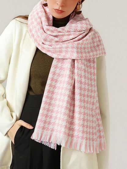 Bufanda Mujer Estampado Floral con Flecos