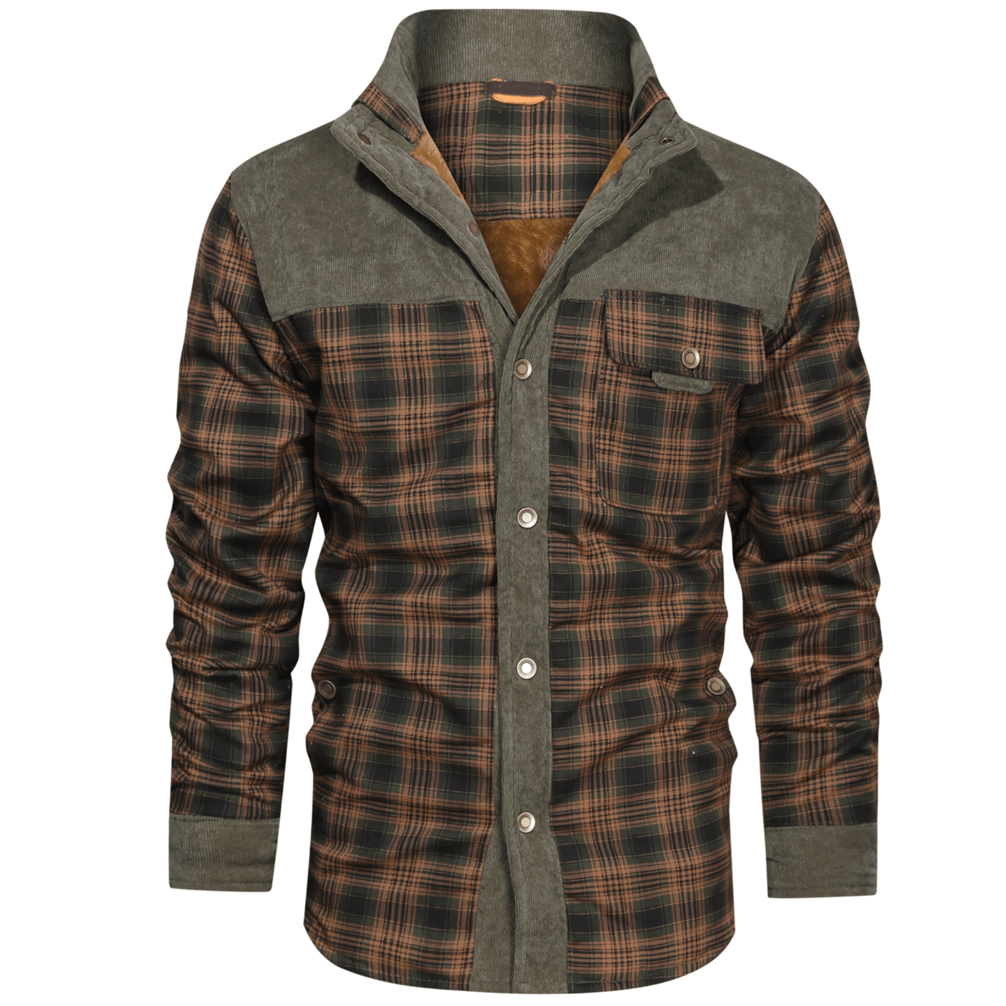 Chaqueta de franela a cuadros resistente para hombre - Vestiria