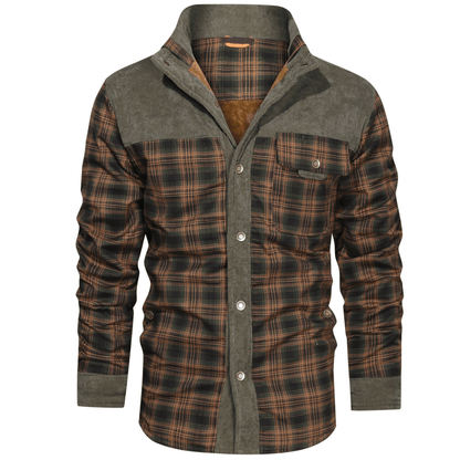 Chaqueta de franela a cuadros resistente para hombre - Vestiria