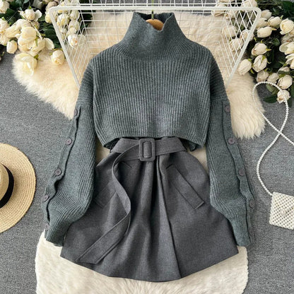 Traje de Dos Piezas Falda Corta Elegante Mujer - Vestiria