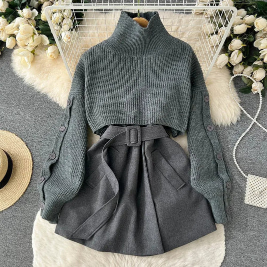 Traje de Dos Piezas Falda Corta Elegante Mujer - Vestiria