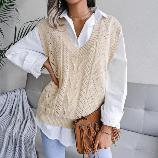 Chaleco Punto Abierto Elegante Mujer - Vestiria