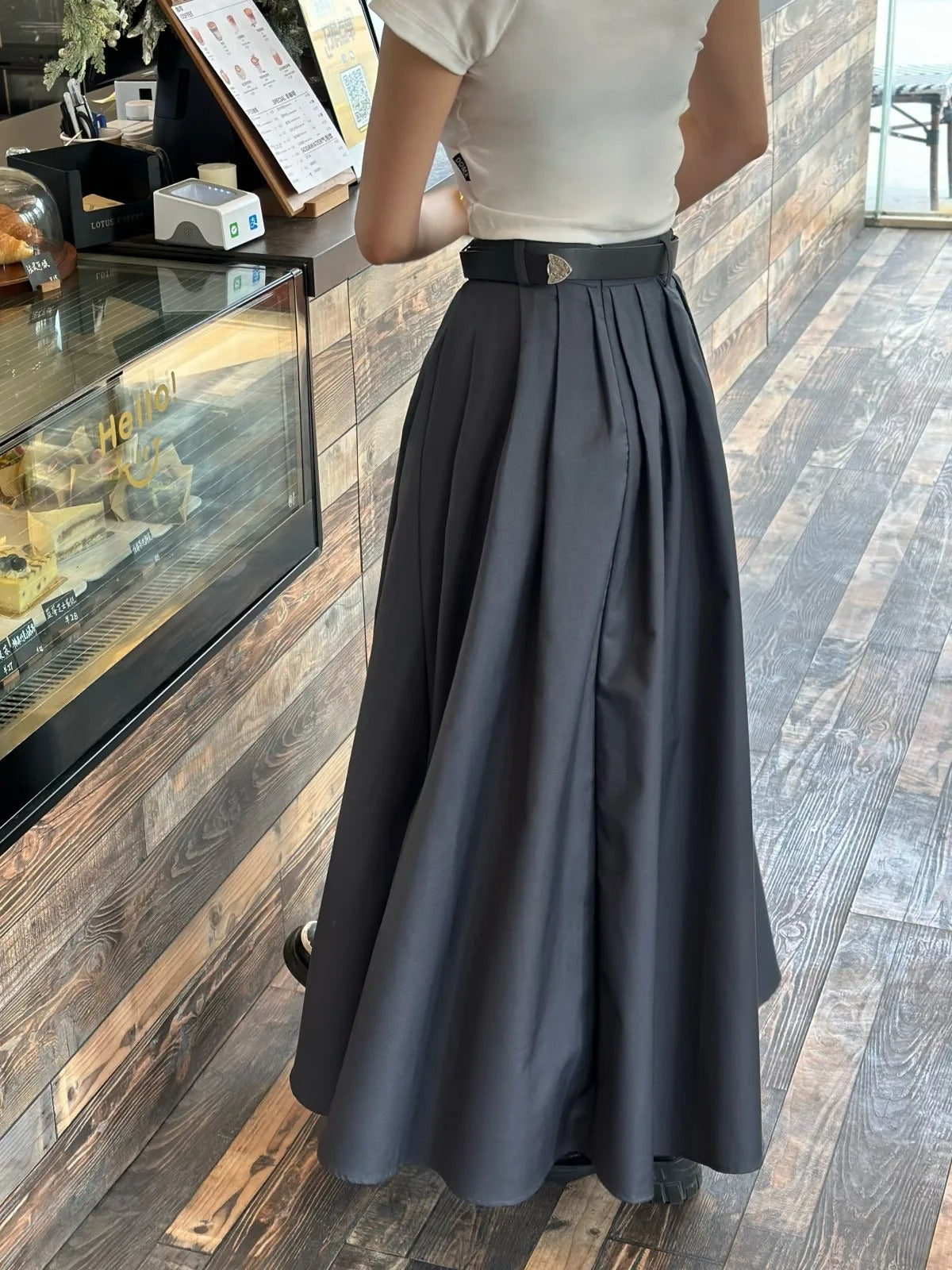 Falda Plisada Talle Alto Elegante Mujer - Vestiria
