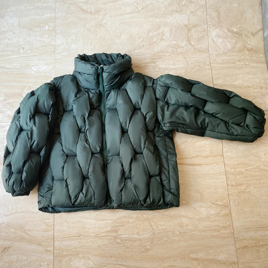 Abrigo Puffer Acolchado Grande Mujer Cuello Alto