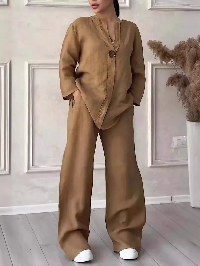 Conjunto Mujer Algodón y Lino Natural - Vestiria