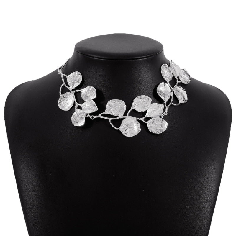 Collar Glamour Hoja Brillante