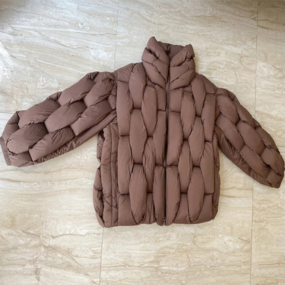 Abrigo Puffer Acolchado Grande Mujer Cuello Alto