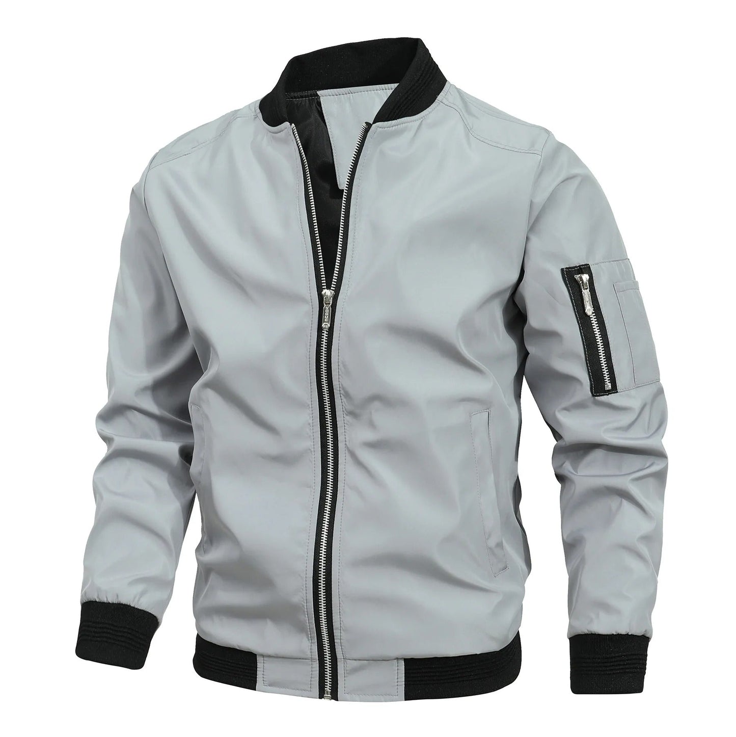 Chaqueta bomber con cremallera hombre