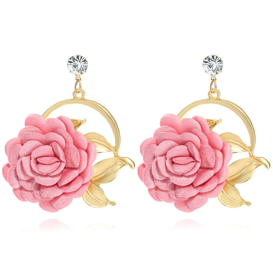 Pendientes Brillantes Rosa Cristal