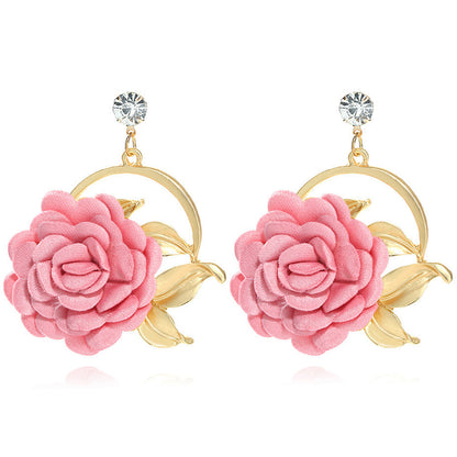 Pendientes Brillantes Rosa Cristal