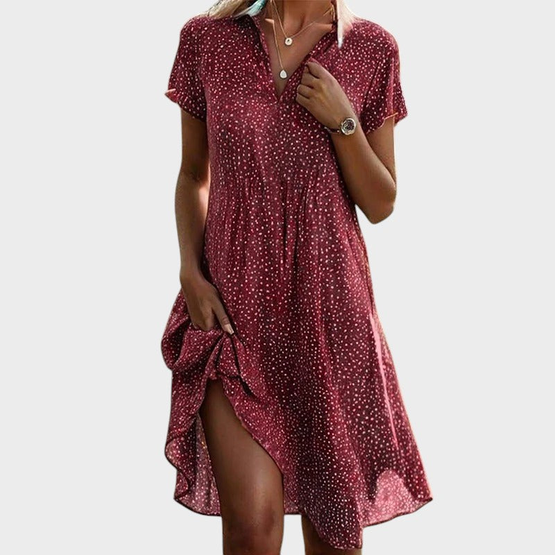 Vestido Midi Lunares Elegante Fienna